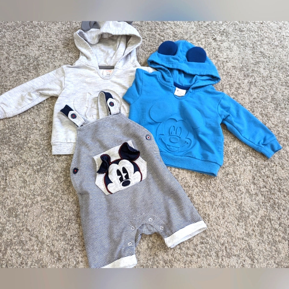 Disney Baby sweater and romper. 9m/12m/18m. Baby boys. Hoodies. Bundle!!